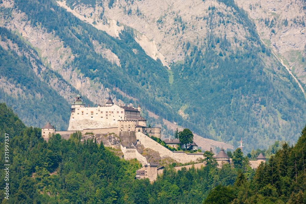 Hohenwerfen Castle in Alps, Austria