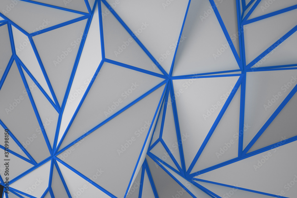 Fototapeta premium Polygonal shapes background. Low poly triangles mosaic. Crystals 3D backdrop.