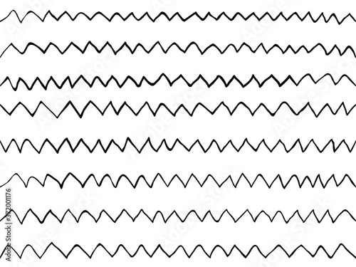 childish hand drawn zig zag line art seamless pattern, wallpaper, texture, banner, label, background, vector design