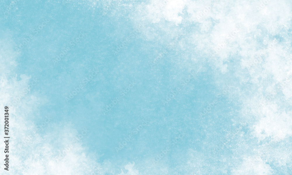 blue watercolor abstract bright light background with brush strokes, feeling of frost. Winter festive texture background