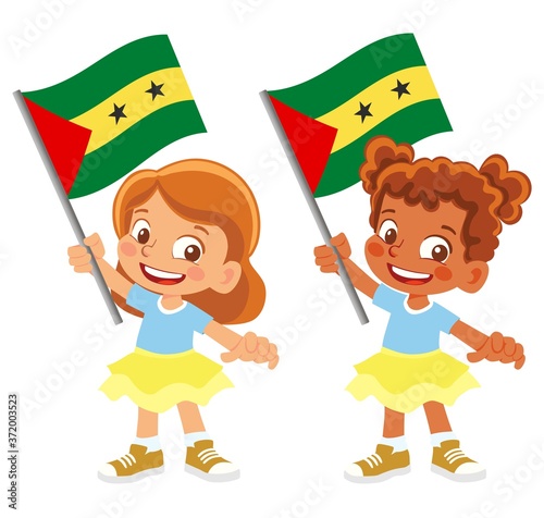 Sao Tome and Principe flag in hand set