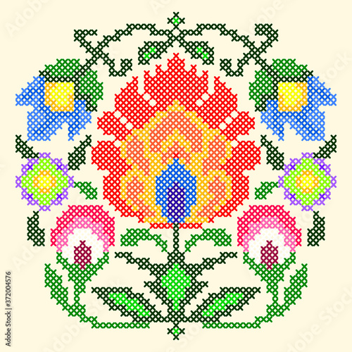 vector illustration cross stitch ornament
