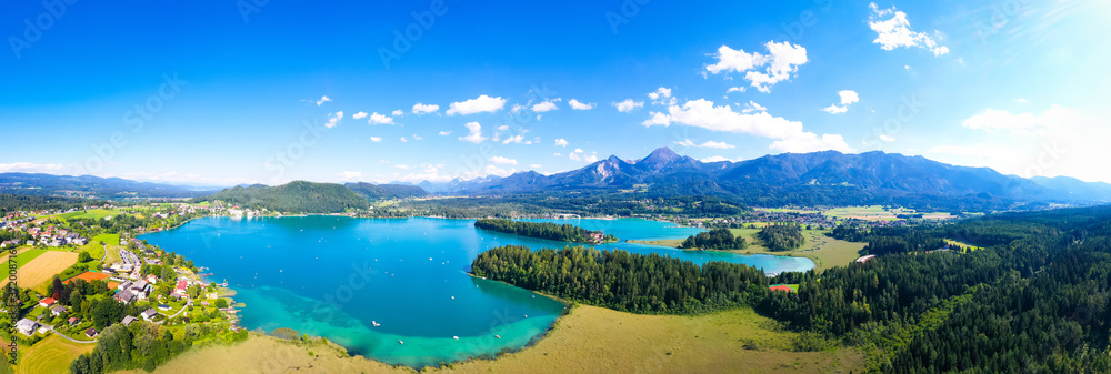 Faaker See lake in Carinthia, Austria