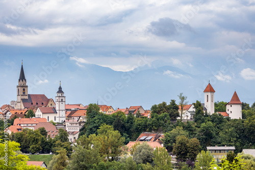 Kranj town with Alps in Slovenia