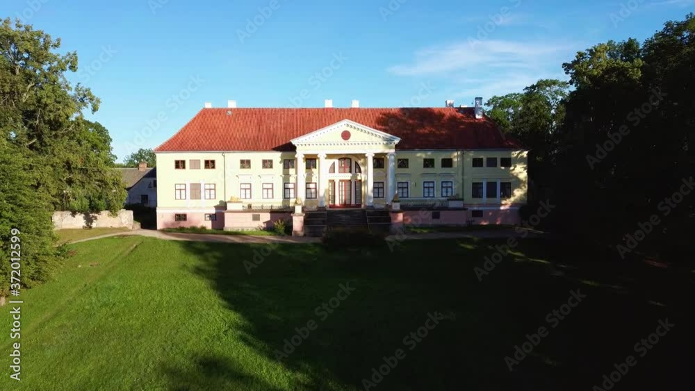 Aerial View of the Durbe Manor Castle, Tukums, Latvia.old Mansion of Former Russian Empire. Aerial View of the Durbe Manor Castle, Tukums, Latvia.old Mansion of Former Russian Empire.