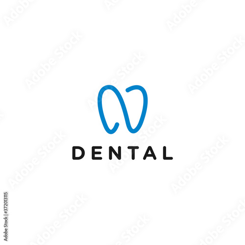 abstract n logo. dental icon