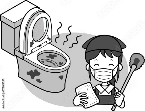 トイレの清掃はおまかせください（ひどく汚れた洋式トイレ）