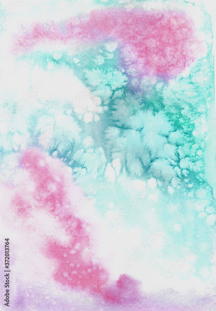 Fototapeta premium watercolor background in pink, turquoise