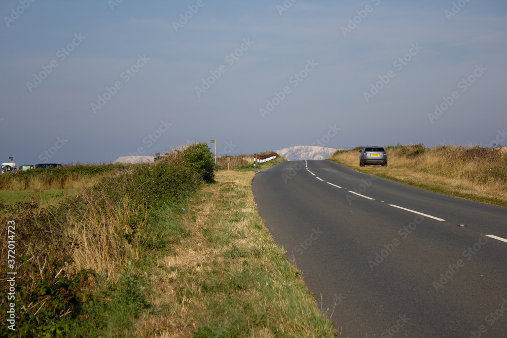 The military road near Brook Chine on the Isle of Wight, England.