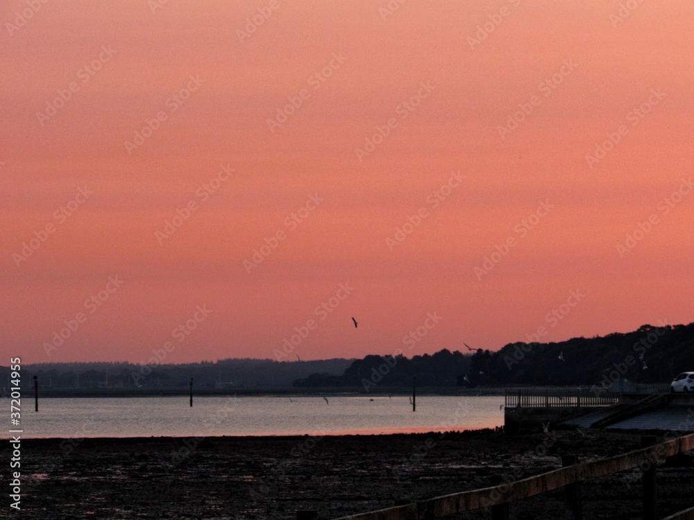 sunset over the sea