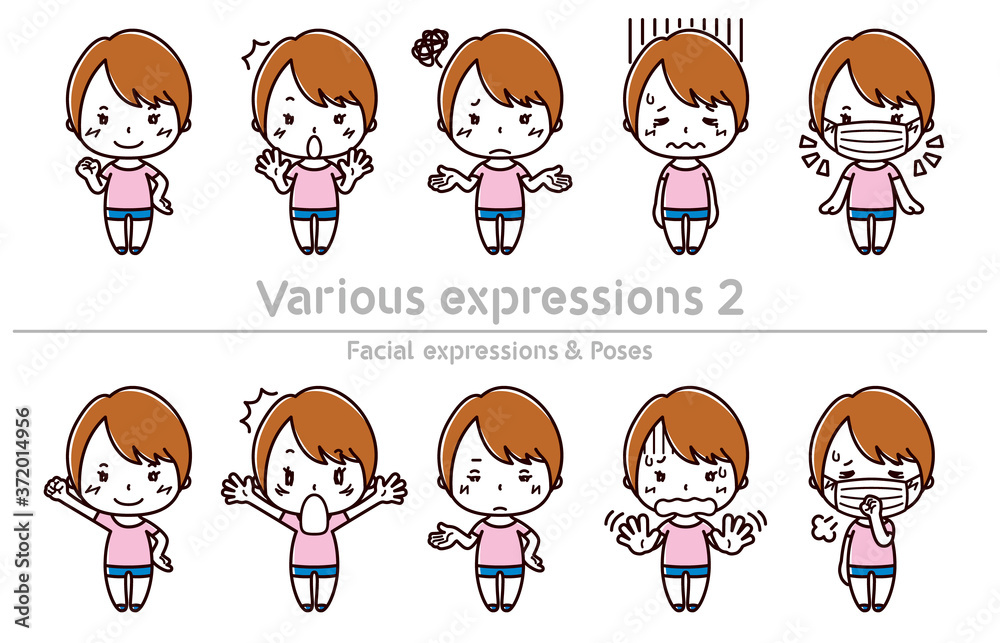Facial expressions & Poses set / Various expressions2 / Female