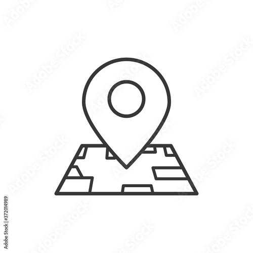 Map and pointer icon. Location. Vector illustration 
