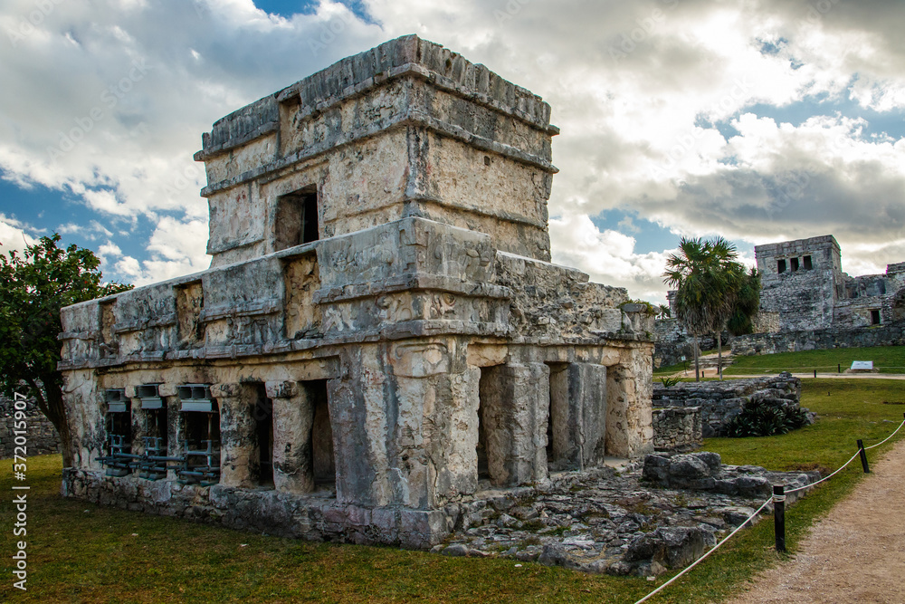 Little fortress in Tulum ruins at Riviera Maya cost, Mexico