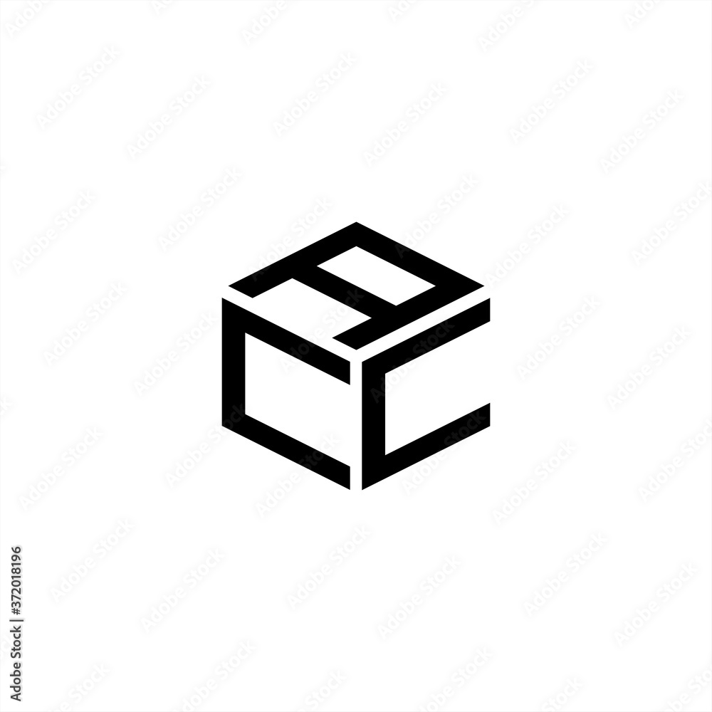 Initials A C C with cube shape Logo Vector Illustration Icon Initials A C C with cube shape Logo Vector Illustration Icon