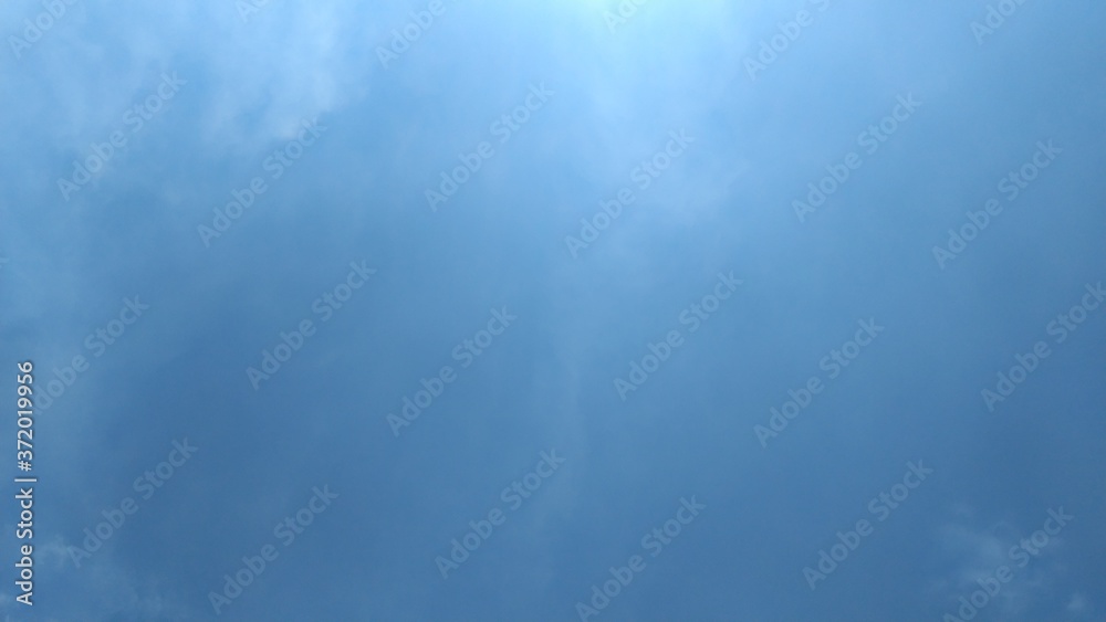 Blue sky with white clouds. Peaceful sky background. Space for text. Blue sky with white clouds. Peaceful sky background. Space for text.