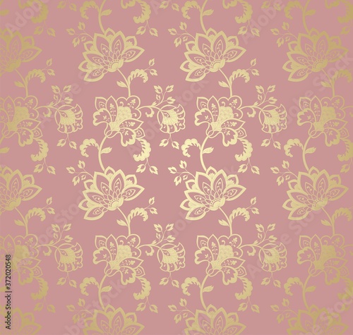 wedding card design  paisley floral pattern   India 