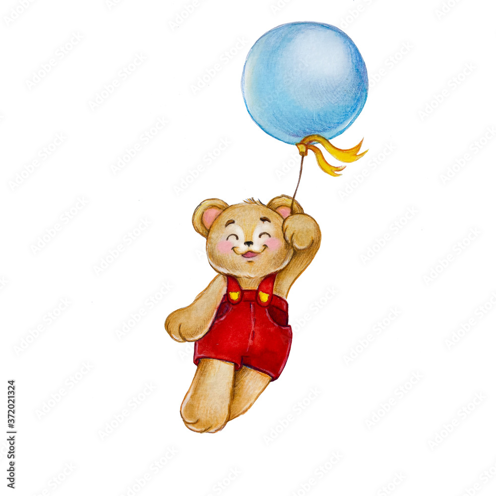 Fototapeta premium Baby-bear on baloon