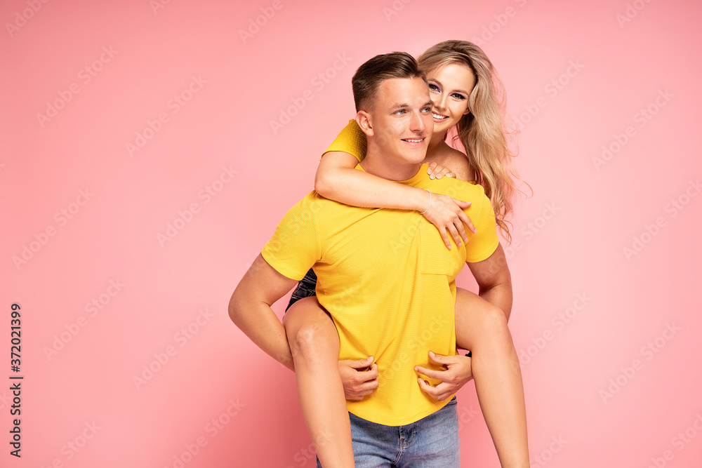 Beautiful young couple smiling. Beautiful young couple smiling.