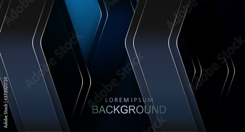Abstract dark blue background, round corner arrows, light edging