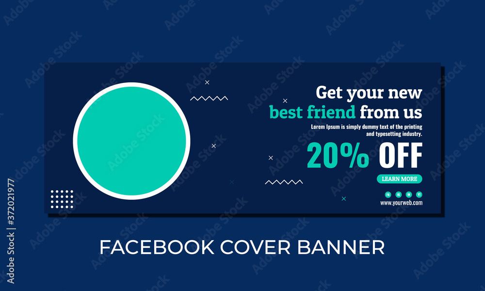 square pet facebook cover, social media banner, posts template design with layout