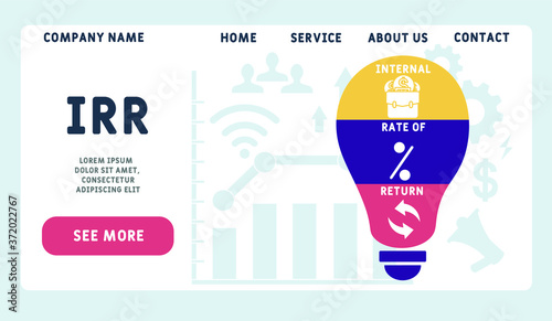 Vector website design template . IRR - internal rate of return illustration for website banner, marketing materials, business presentation, online advertising.