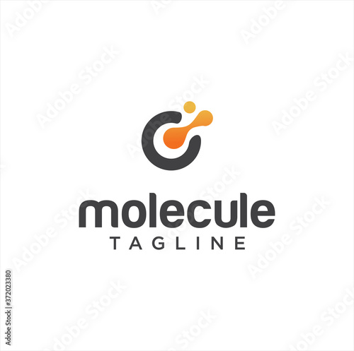 Initial Letter O Molecule Logo Design Vector Stock. Network Connection Letter O Stock Vector