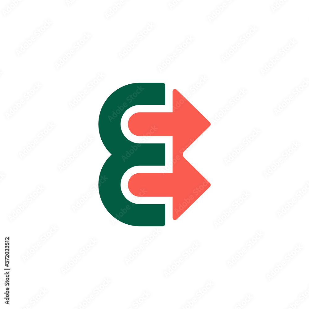 letter e pointing arrow simple geometric logo vector letter e pointing arrow simple geometric logo vector