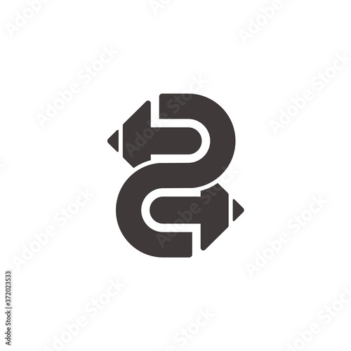 number two pencils education symbol logo vector geometric design