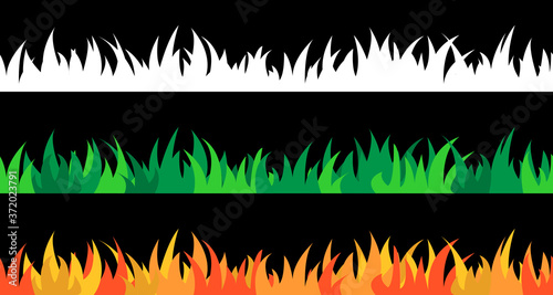 Vector illustration the set of seamless the grass.