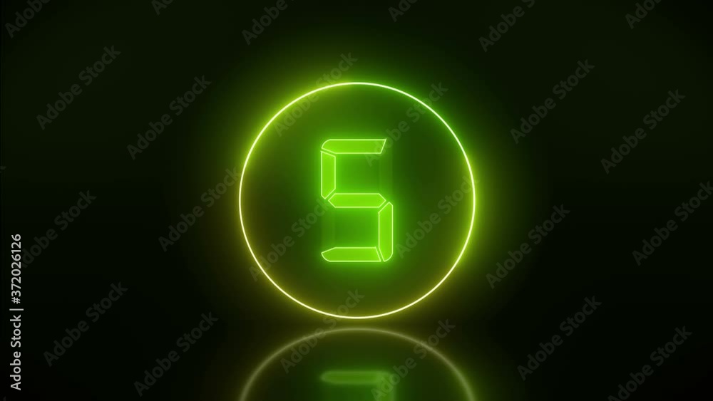 Video animation of glowing circle in green and yellow with counter from nine to zero on reflecting floor - abstract background - seamless loop - laser show Video animation of glowing circle in green and yellow with counter from nine to zero on reflecting floor - abstract background - seamless loop - laser show