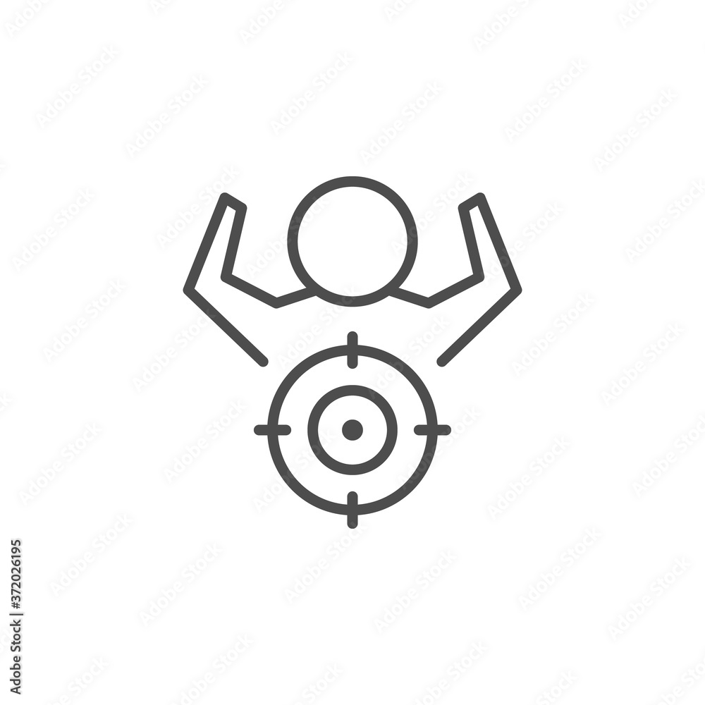 Robbery or burglary line outline icon Robbery or burglary line outline icon