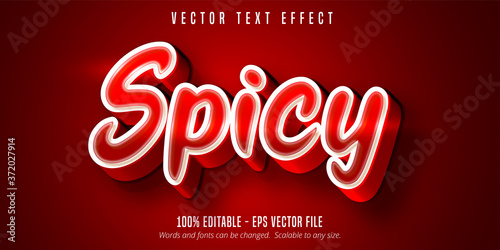 Spicy text, red color editable text effect
