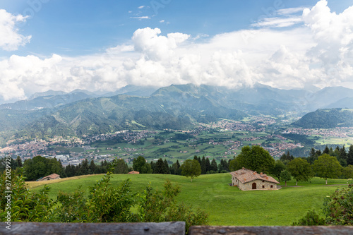 Panorama on the city of Clusone from the San Lucio refuge photo