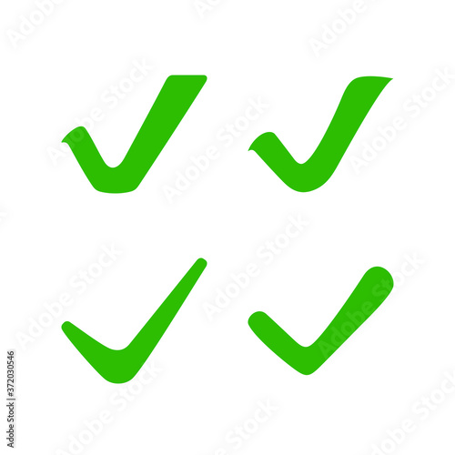 Green Checkmark icon set vector. Checkmark Checklist flat illustration collection symbol for design, Web design, Infographics, UI, Business and more.