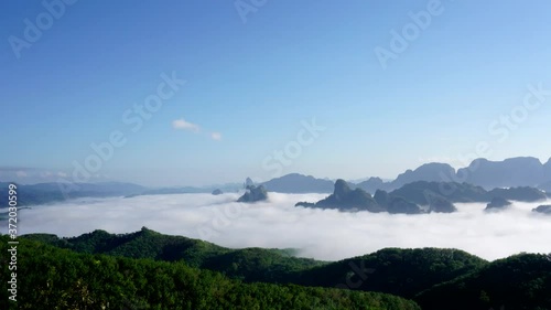 Morning fog time lapse at Doy tapang in Thailand. photo