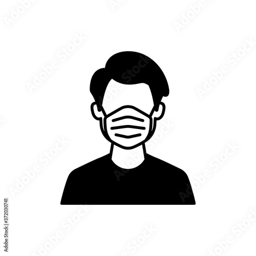 Medical Mask icon vector. People with mask protection , Human with mask flat illustration collection symbol for design, Web design, Infographics, UI, Business and more.
