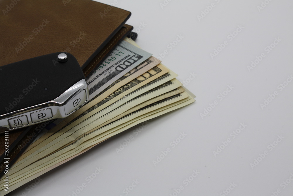 car key, wallet with money car key, wallet with money