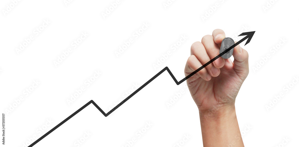 Hand drawing chart, graph stock of growth Hand drawing chart, graph stock of growth