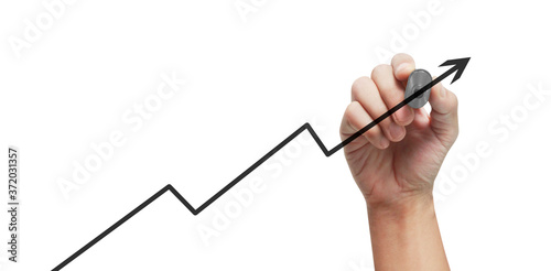 Hand drawing chart, graph stock of growth