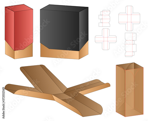 Box packaging die cut template design. 3d mock-up