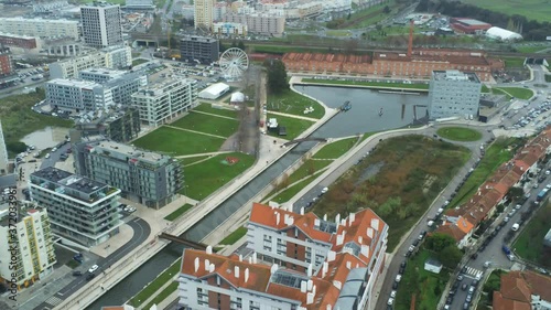 Aveiro. The Venice of Portugal. Aerial Drone Footage