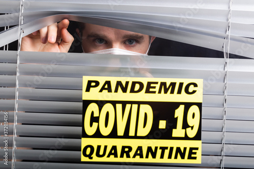 Hospital quarantine or isolation of patient standing alone in room with hopeful for treatment of Coronavirus COVID-19 Pandemic, Outbreak Efforts prevent virus spreading hazard controls concept.