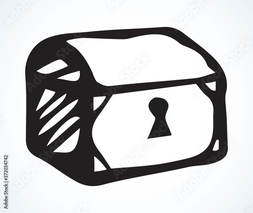 Treasure chest. Vector drawing icon
