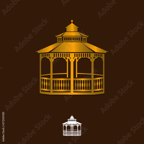gazebo icon vector on white background, gazebo trendy filled icons from Architecture and city collection, gazebo vector illustration