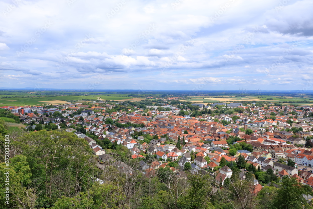 City Bad Bergzabern in the rhineland palatinate from above