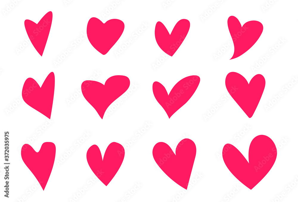 Hearts icons set. Vector EPS10