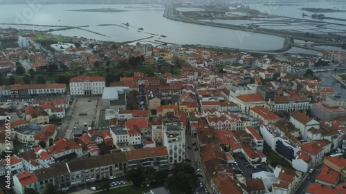 City of Aveiro. The Venice of Portugal. Aerial Drone Footage