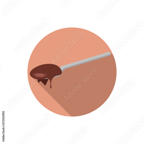 Flat design nutella on spoon