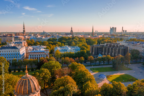 Aerial view of the cathedral of the Nativity of Christ in Riga, Latvia photo