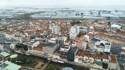 Aveiro. The Venice of Portugal. Aerial Drone Footage